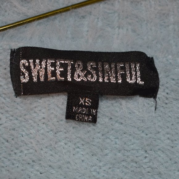 Sweet&sinful Blue Fuzzy Crop Tank Top & Sweater XS - Picture 6 of 9